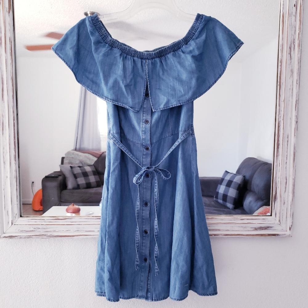 Tommy Hilfiger denim off the shoulder dress